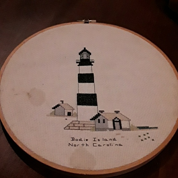 lighthouse  embroidery Other - BODIE ISLAND  NORTH CAROLINA  EMBROIDERY  HANGING.